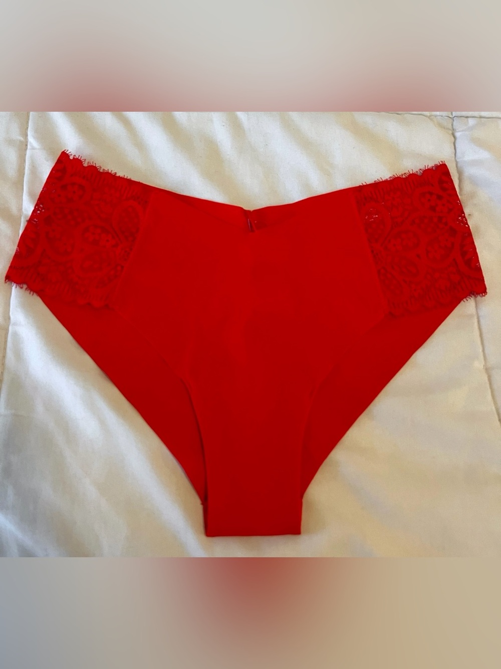 Aerie Smoothez Red Lace and Smooth Cheeky Underwear Panty size XS nwt